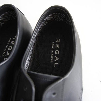 REGAL U-Tip Leather Derby Shoes Black Size 25EEE
