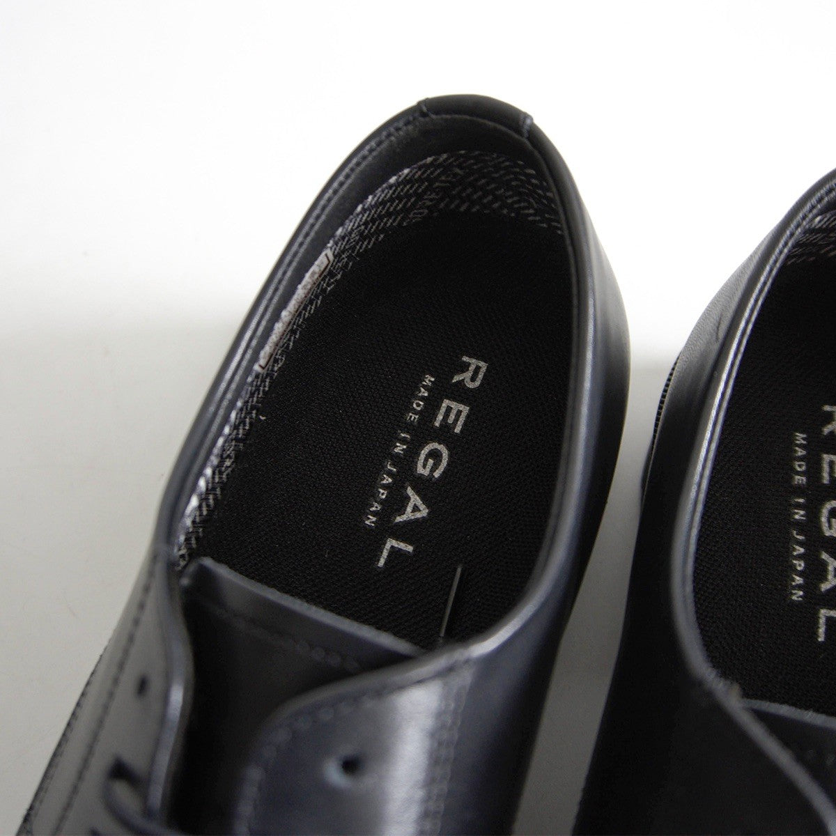 REGAL U-Tip Leather Derby Shoes Black Size 25EEE