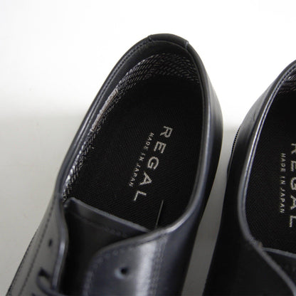 REGAL U-Tip Leather Derby Shoes Black Size 25EEE