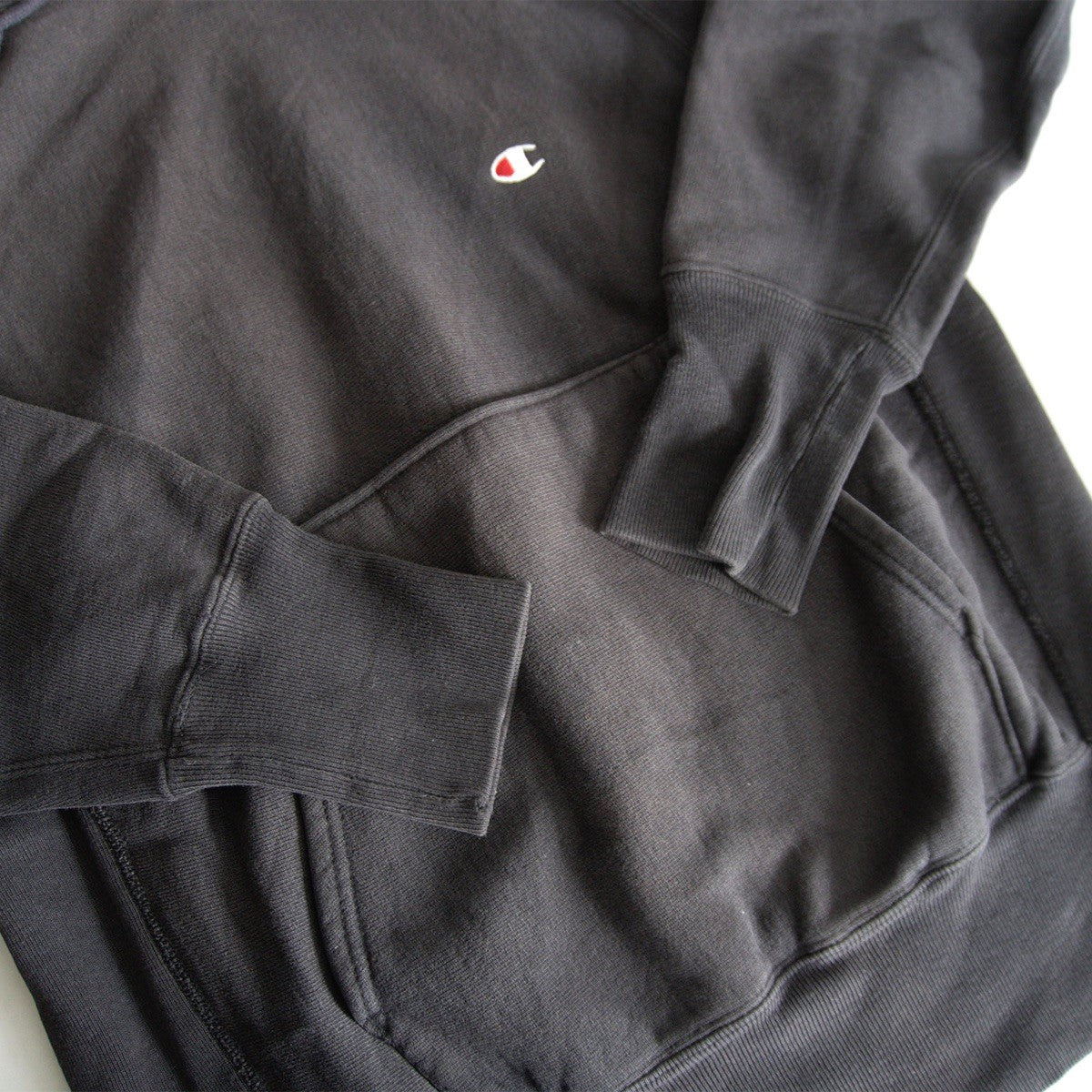 CHAMPION 90s Reverse Weave Black USA Hoodie Size M