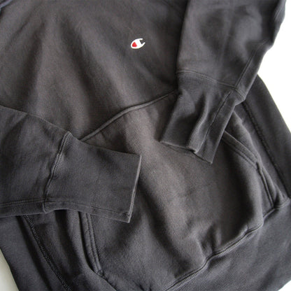 CHAMPION 90s Reverse Weave Black USA Hoodie Size M