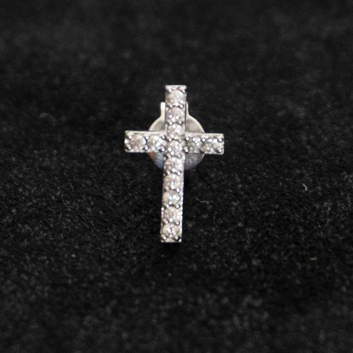 CELINE Rhinestone Cross Motif Earrings Size ONE SIZE