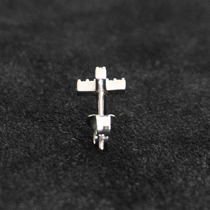 CELINE Rhinestone Cross Motif Earrings Size ONE SIZE