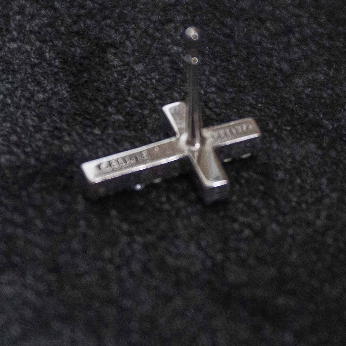 CELINE Rhinestone Cross Motif Earrings Size ONE SIZE