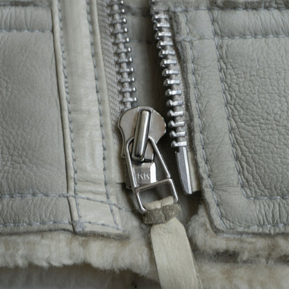 SCHOTT Mouton Riders Jacket Sheepskin Gray Size L