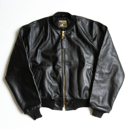 VANSON TJV All Leather Patched Varsity Jacket Black Size XXS