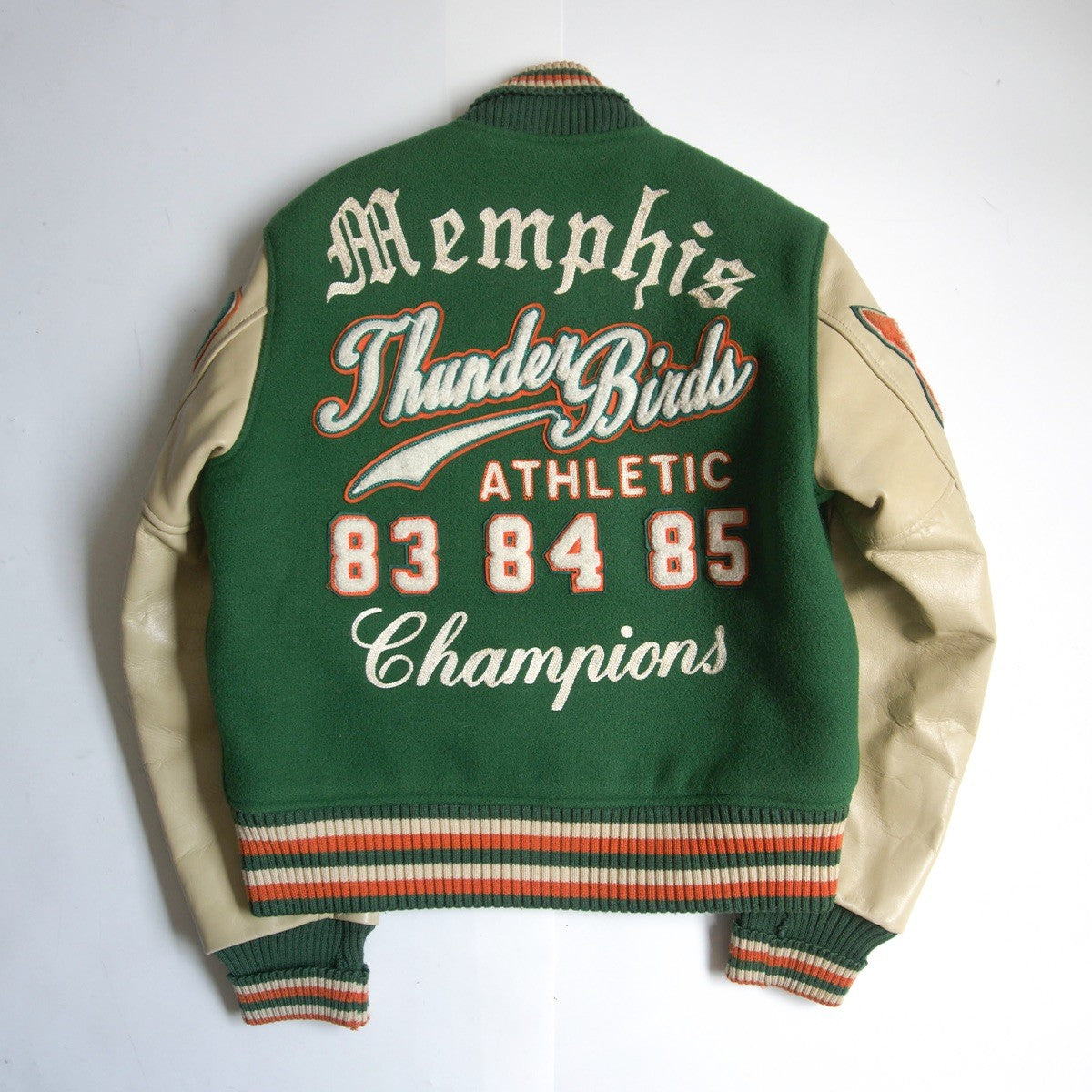 STYLE EYES Full-Decorated Leather Sleeve Varsity Size 38