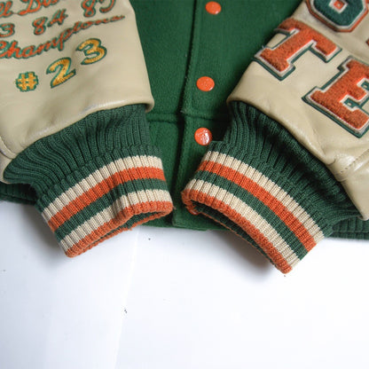 STYLE EYES Full-Decorated Leather Sleeve Varsity Size 38
