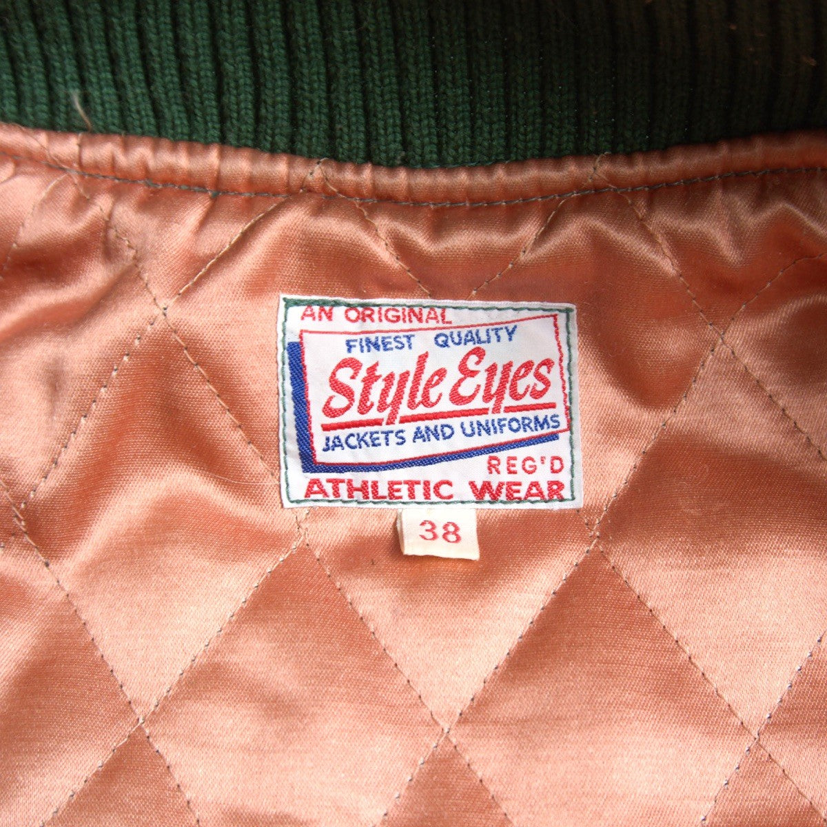 STYLE EYES Full-Decorated Leather Sleeve Varsity Size 38