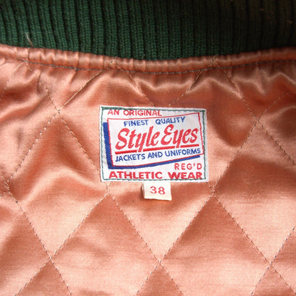STYLE EYES Full-Decorated Leather Sleeve Varsity Size 38