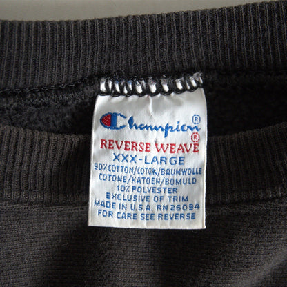 CHAMPION 90s Reverse Weave Black USA Sweatshirt Size XXL