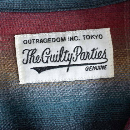 WACKO MARIA Ombre Check Rayon Open Collar Long Sleeve Shirt Size XL
