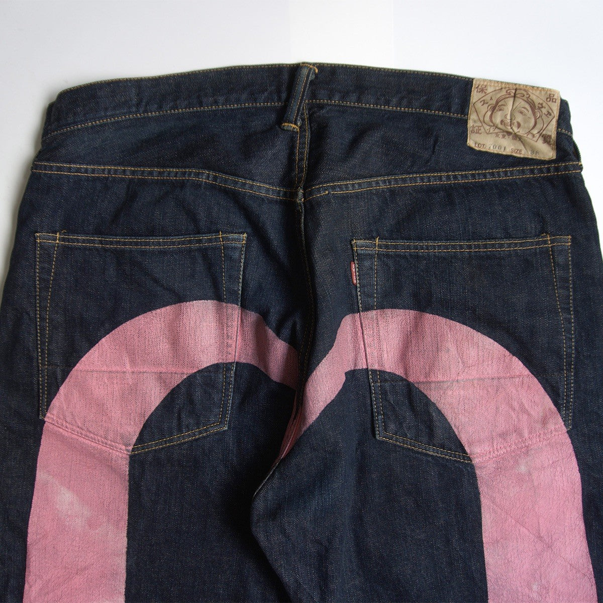 EVISU 7001 Big Seagull Dark Indigo Short Denim Pants Size 38