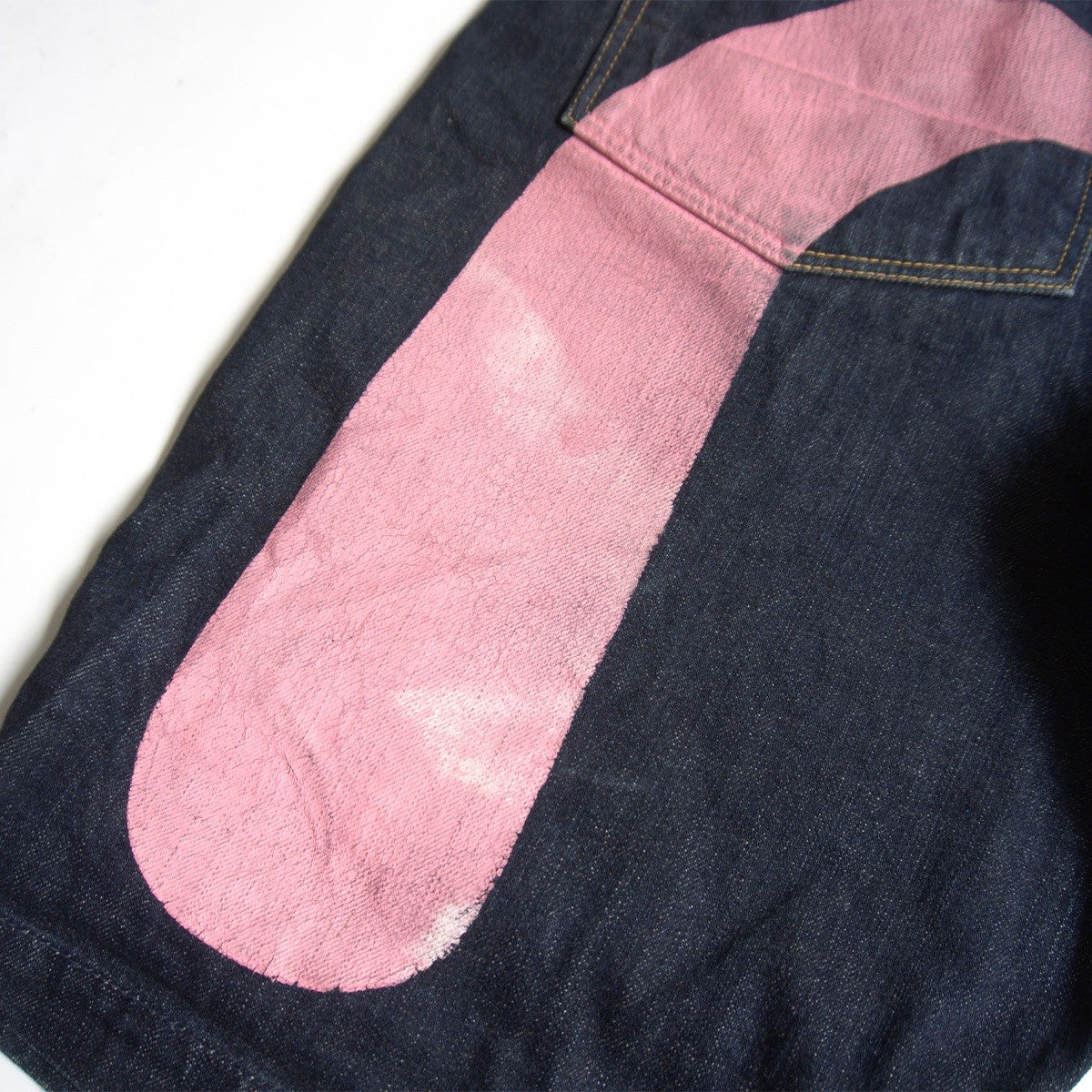 EVISU 7001 Big Seagull Dark Indigo Short Denim Pants Size 38