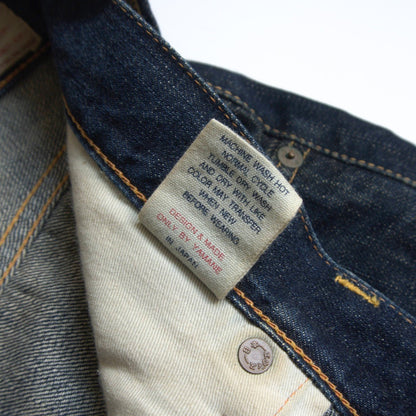 EVISU 7001 Big Seagull Dark Indigo Short Denim Pants Size 38