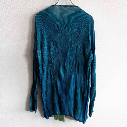 ISSEY MIYAKE Wrinkle Pleat Cardigan Blue Size M