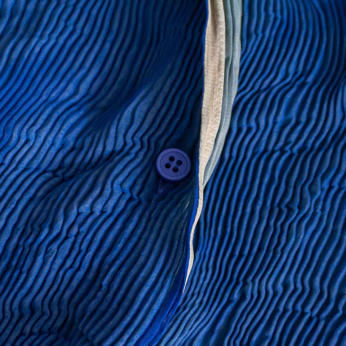 ISSEY MIYAKE Wrinkle Pleat Cardigan Blue Size M