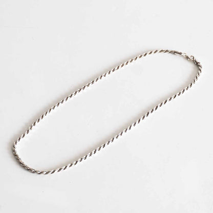 Silver 925 Italian Twist Rope Chain Necklace Size ONE SIZE