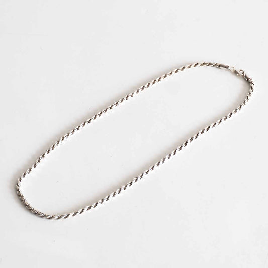 Silver 925 Italian Twist Rope Chain Necklace Size ONE SIZE