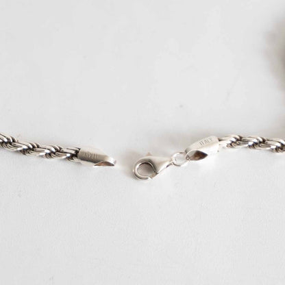 Silver 925 Italian Twist Rope Chain Necklace Size ONE SIZE