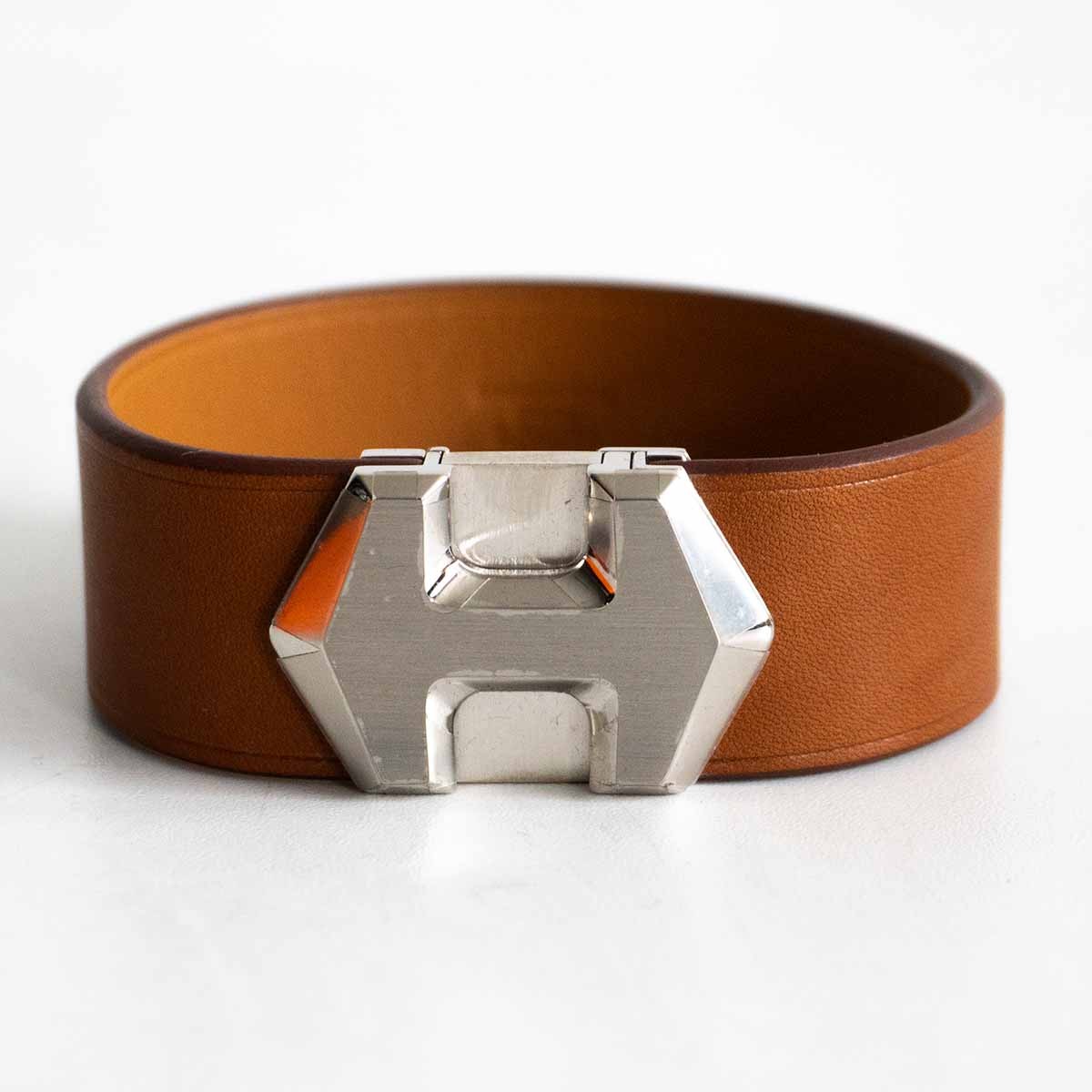 HERMES Super H Leather Bracelet Size ONE SIZE