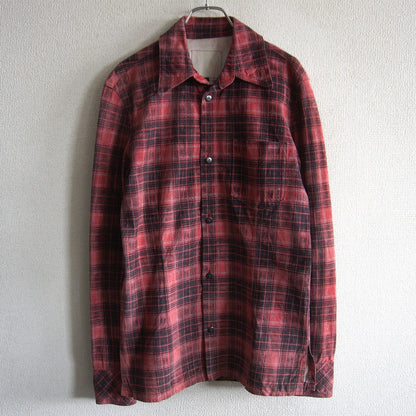 ISAMU KATAYAMA BACKLASH Pig Leather Check Shirt Size L