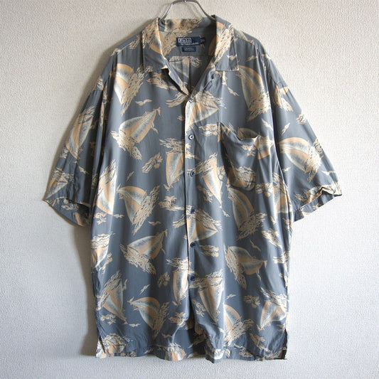 POLO RALPH LAUREN CALDWELL Rayon Open Collar Shirt Size XL