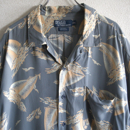 POLO RALPH LAUREN CALDWELL Rayon Open Collar Shirt Size XL