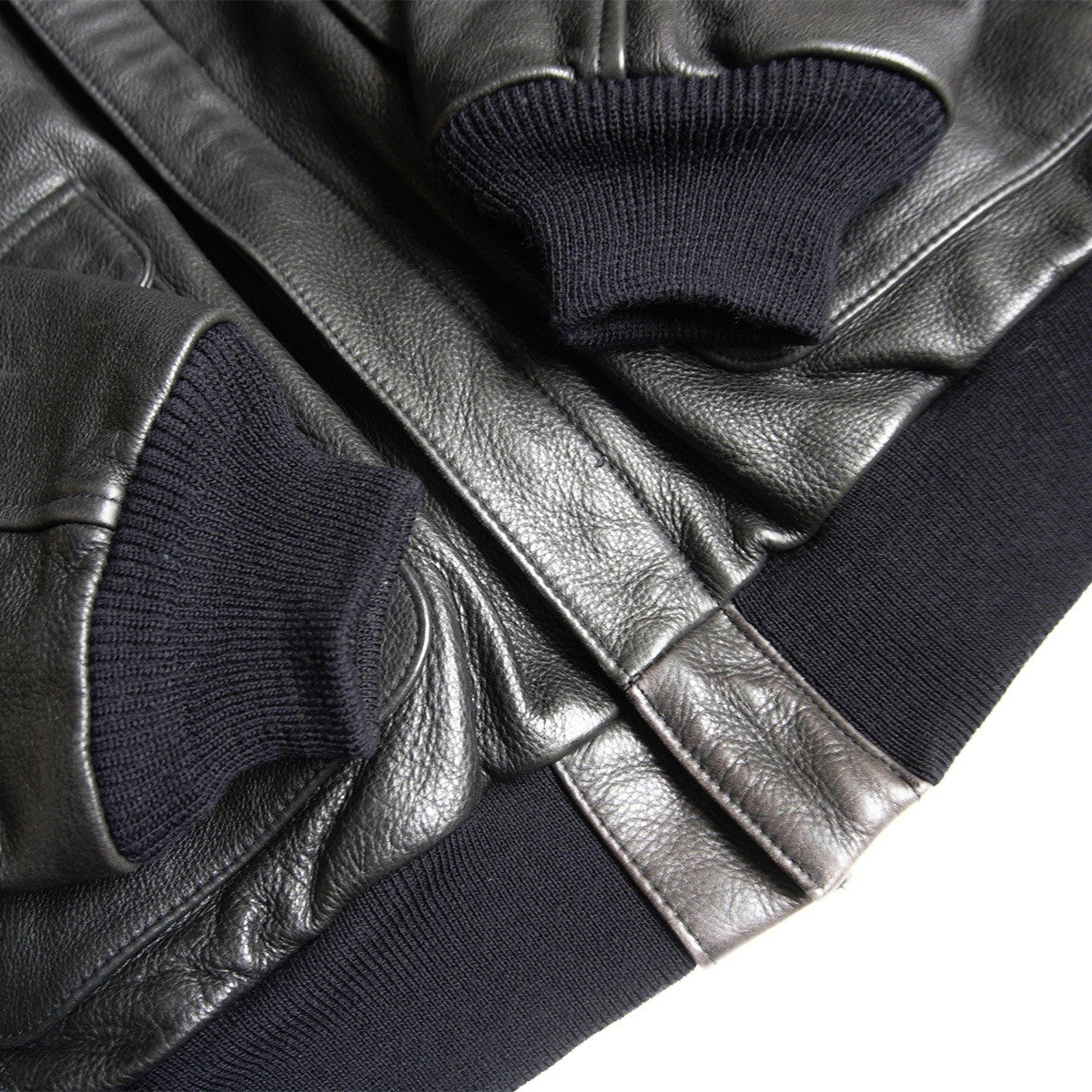 AVIREX A-2 Leather Flight Jacket Black Size XL