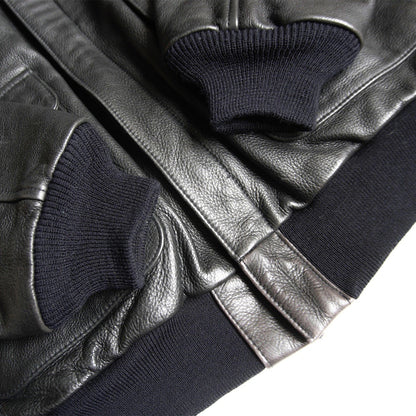 AVIREX A-2 Leather Flight Jacket Black Size XL