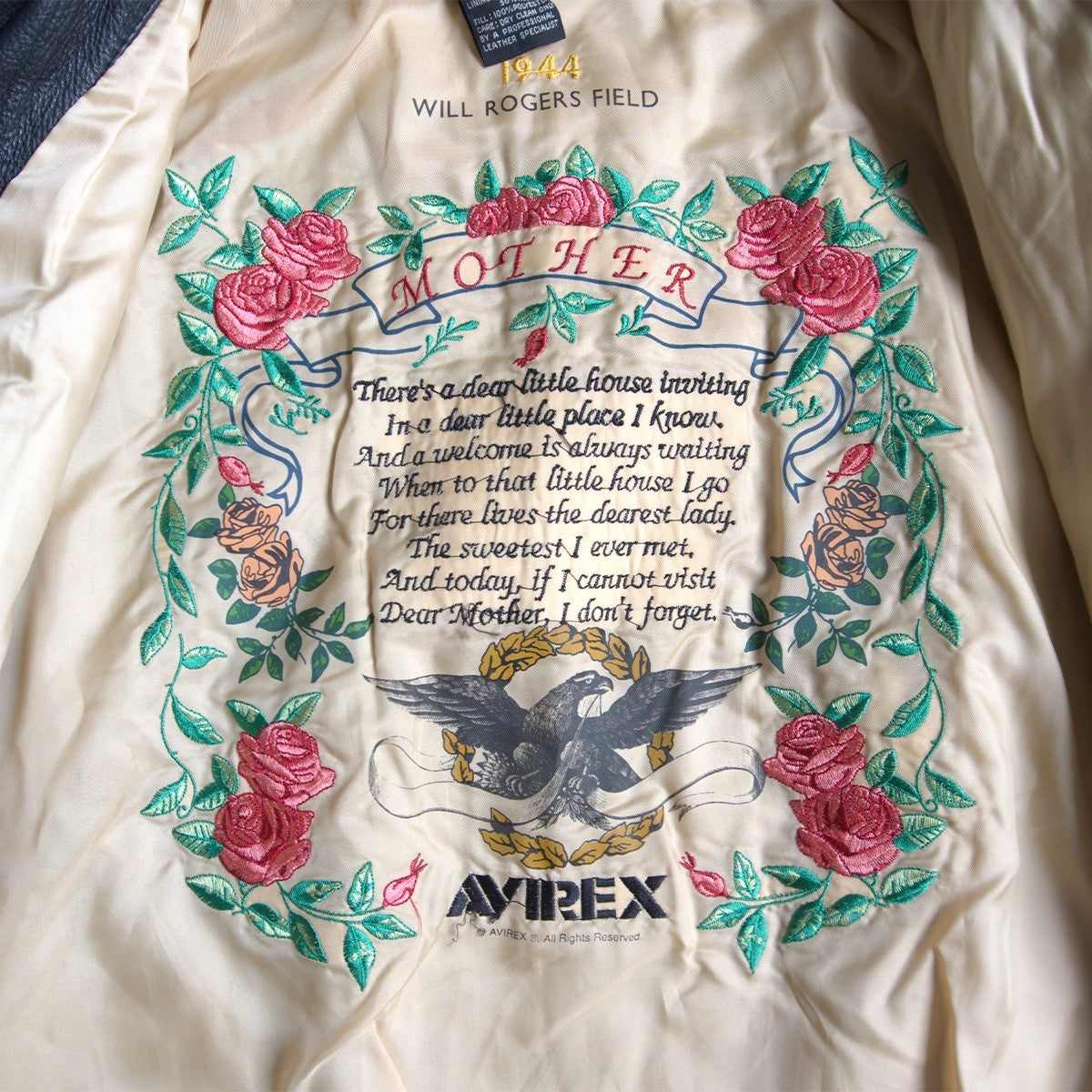 AVIREX A-2 Leather Flight Jacket Black Size XL