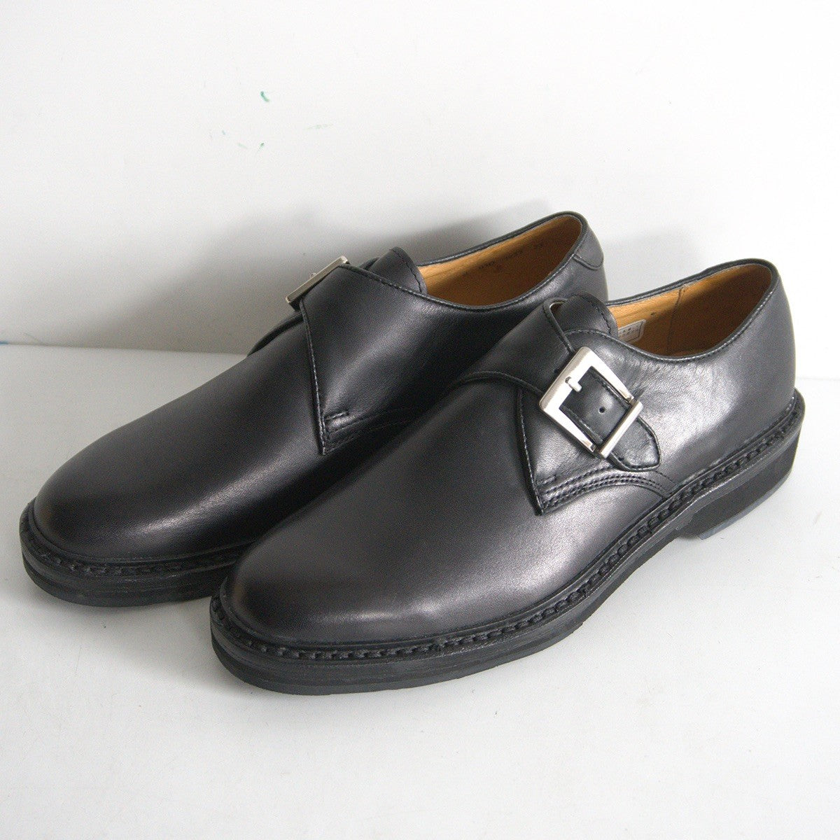 REGAL Monk Strap Leather Shoes Black Size 7