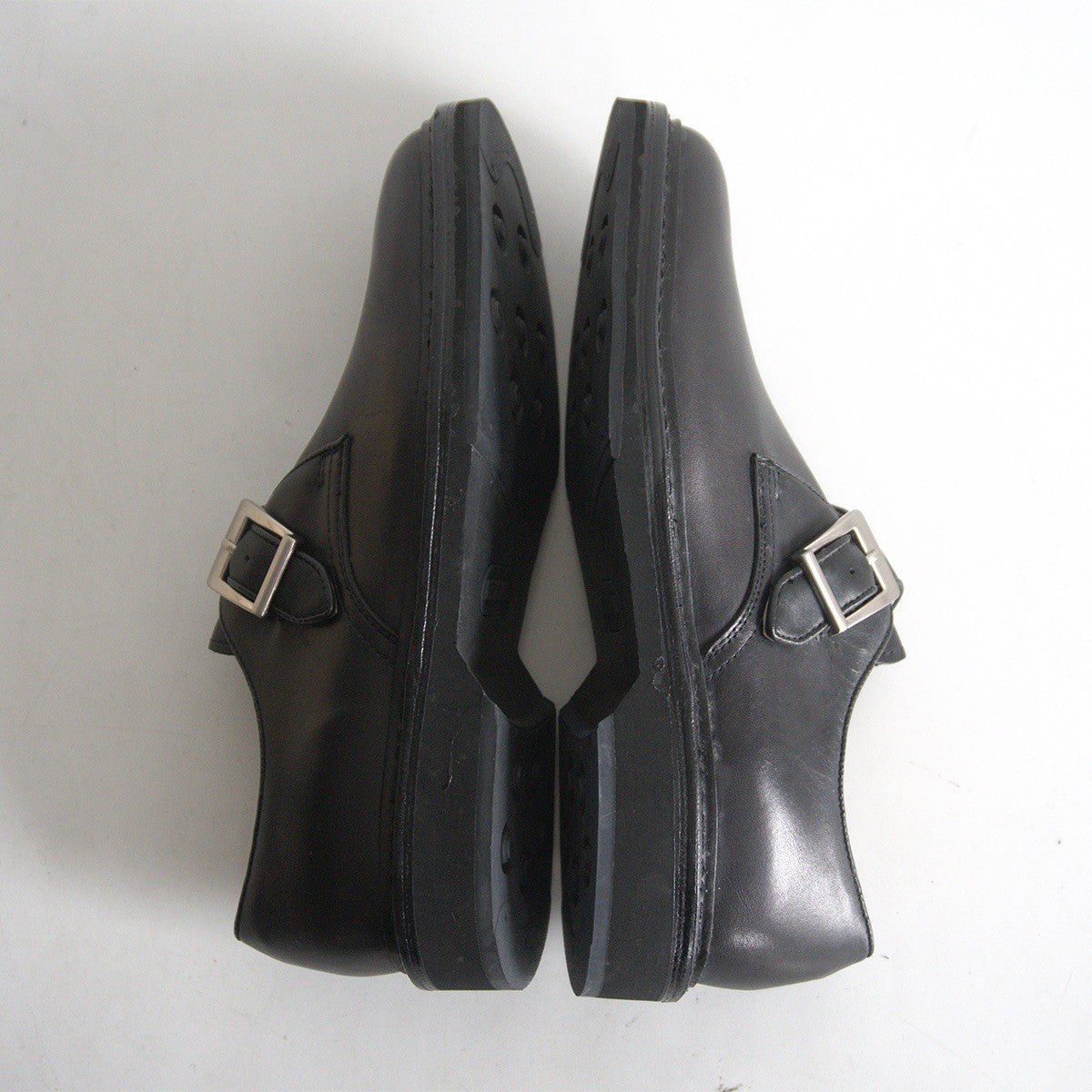 REGAL Monk Strap Leather Shoes Black Size 7