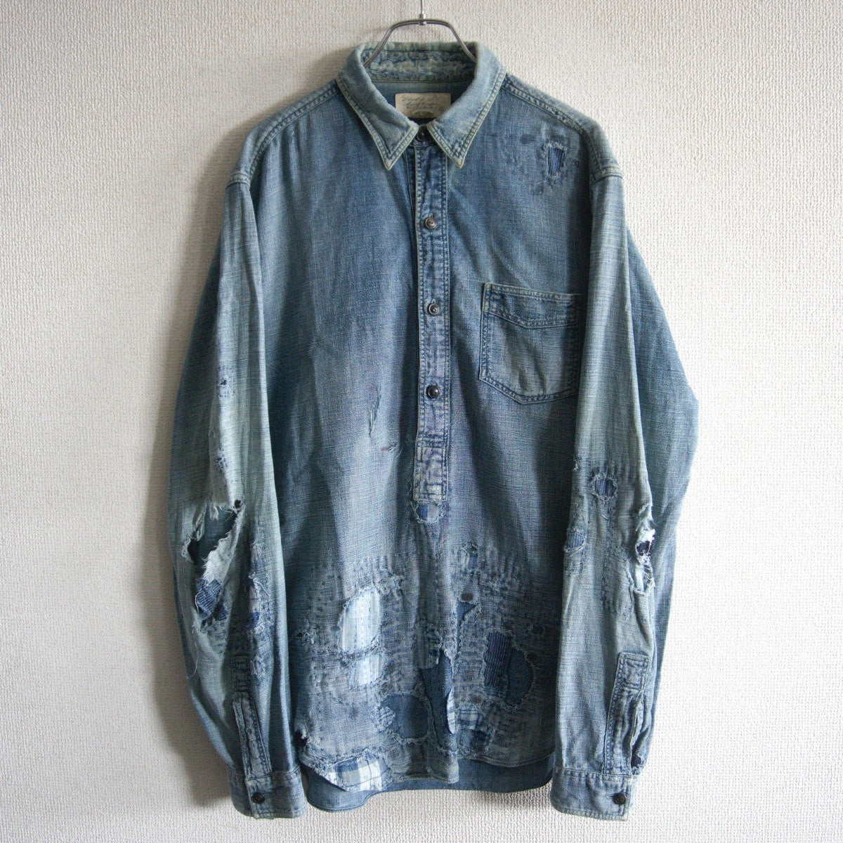 Free&Easy RRL Boro Repaired Pullover Shirt Size M