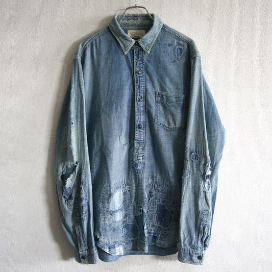 Free&Easy RRL Boro Repaired Pullover Shirt Size M
