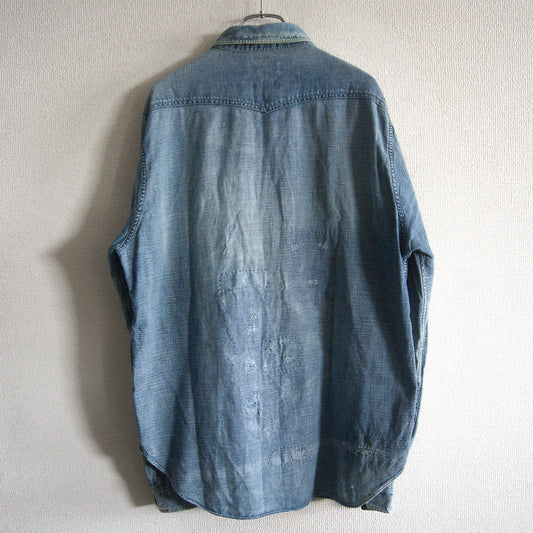 Free&Easy RRL Boro Repaired Pullover Shirt Size M
