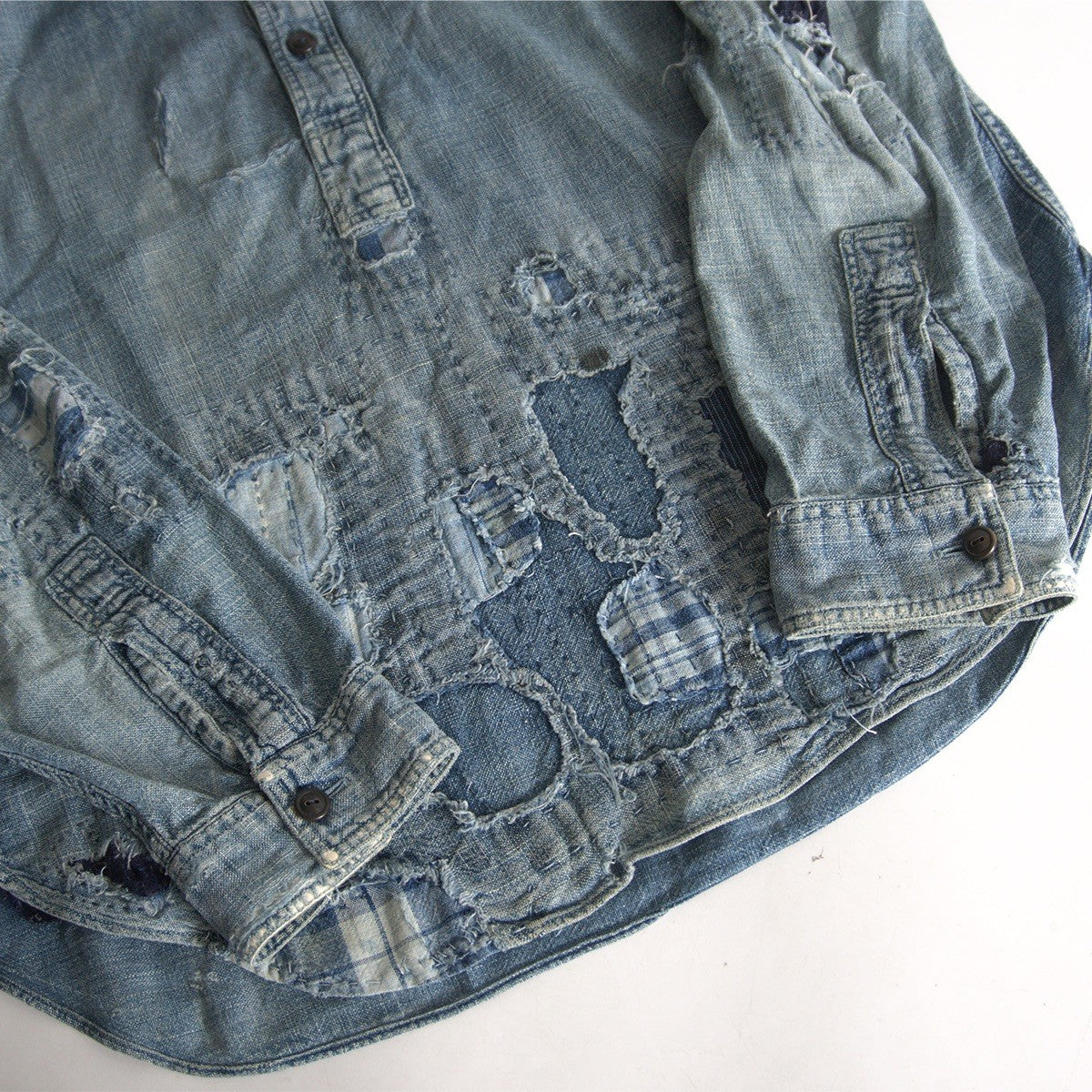 Free&Easy RRL Boro Repaired Pullover Shirt Size M