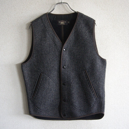RRL Utility Beach Vest Wool Cotton Knit Size S