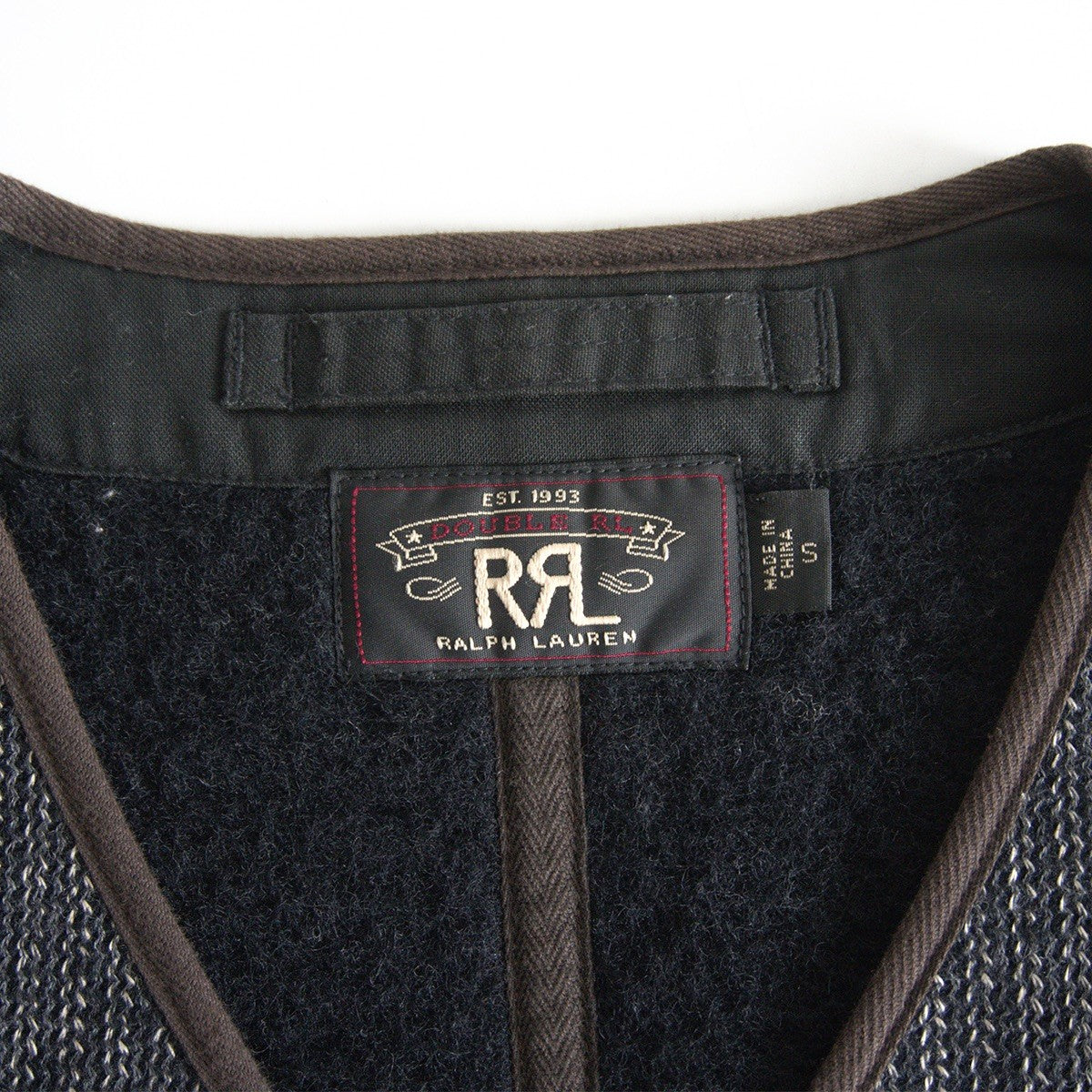 RRL Utility Beach Vest Wool Cotton Knit Size S