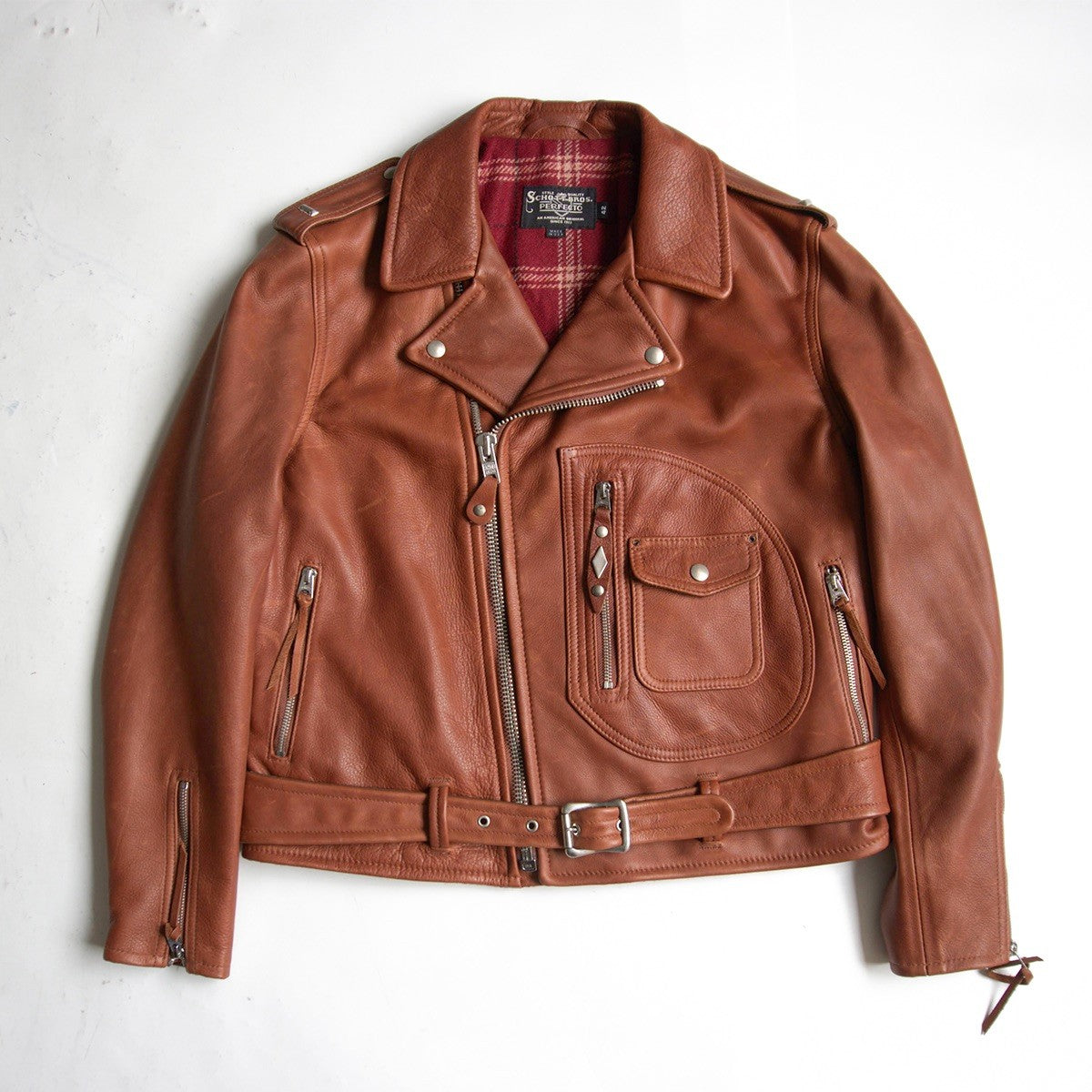 SCHOTT 528US NEW NAKED D-Pocket Double Rider Jacket Size XS
