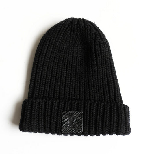LOUIS VUITTON Black Wool Knit Cap Beanie