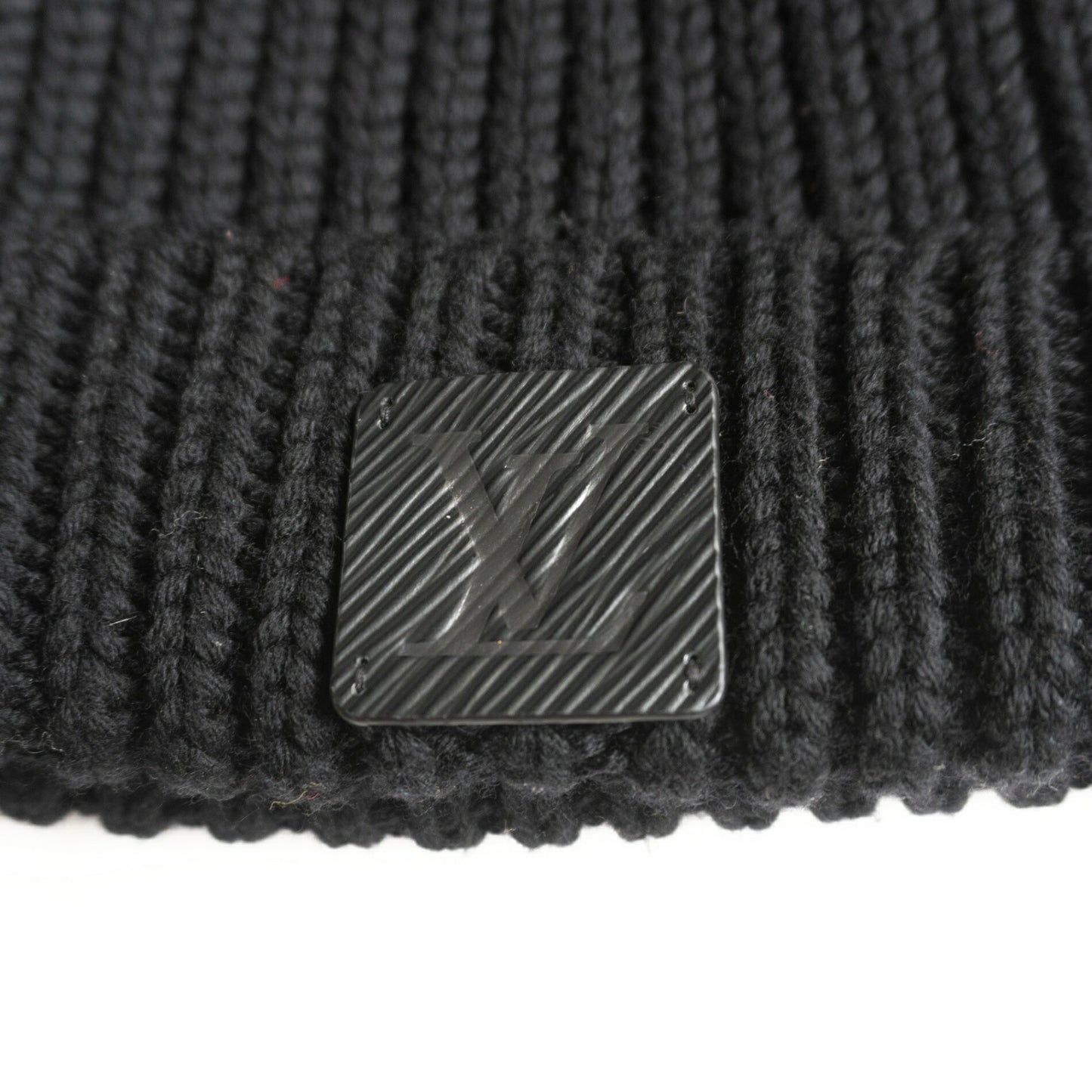 LOUIS VUITTON Black Wool Knit Cap Beanie
