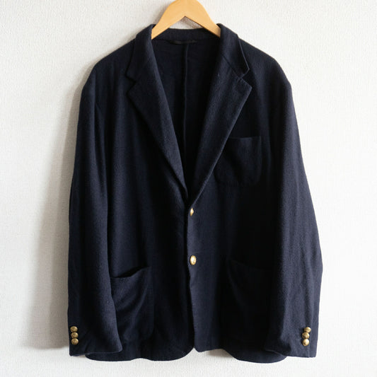 COMOLI Cashmere Navy 2B Gold Button Blazer Size XL