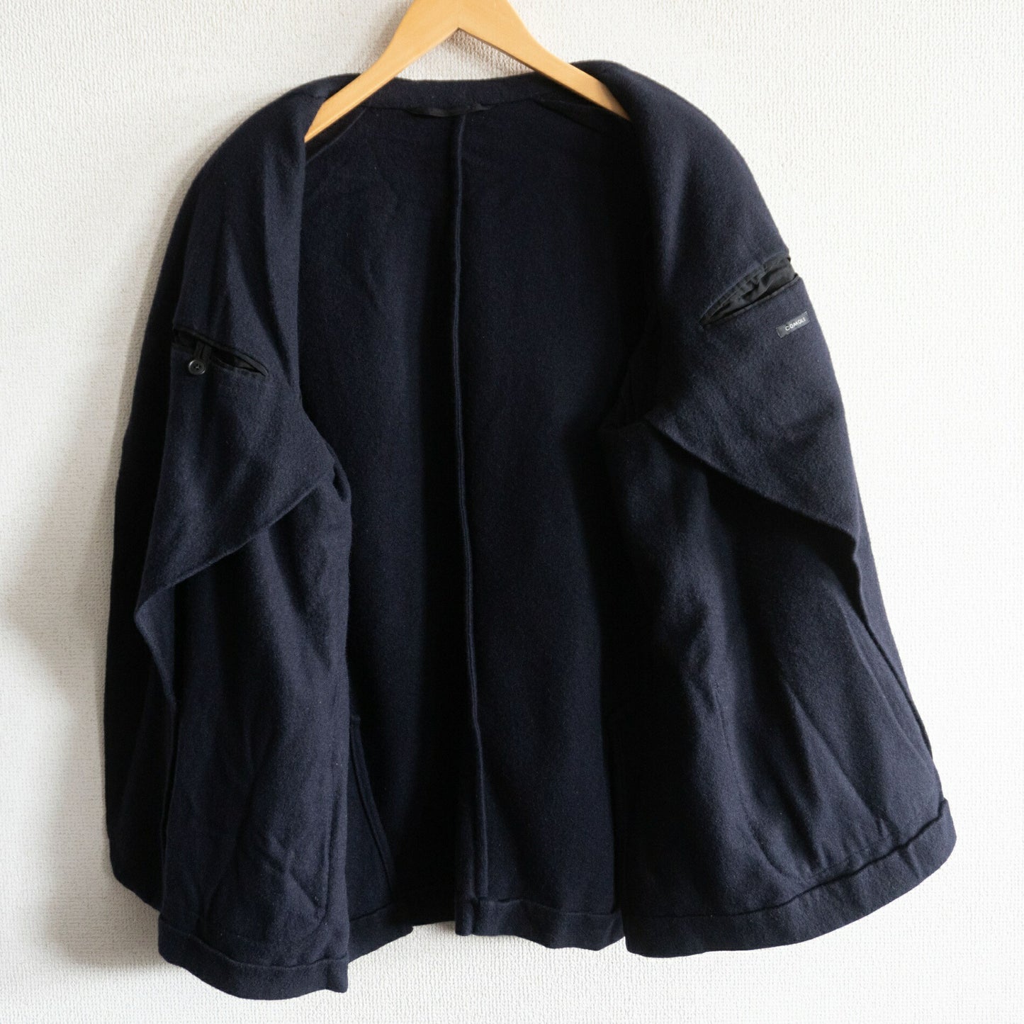 COMOLI Cashmere Navy 2B Gold Button Blazer Size XL