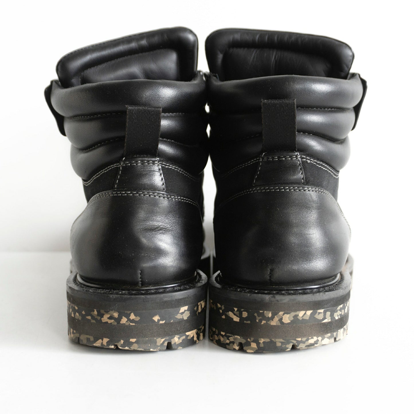 JIMMY CHOO Odin Camo Black Leather Boots Size 8.5