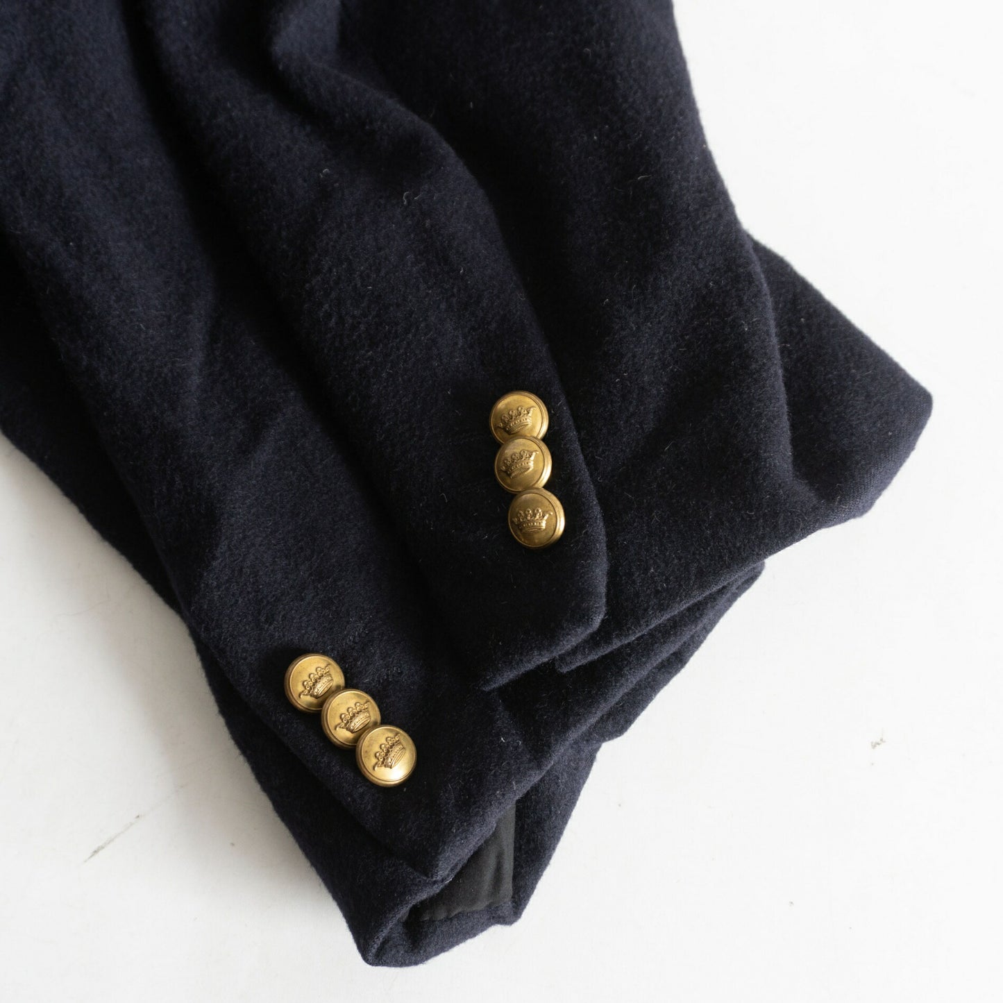 COMOLI Cashmere Navy 2B Gold Button Blazer Size XL