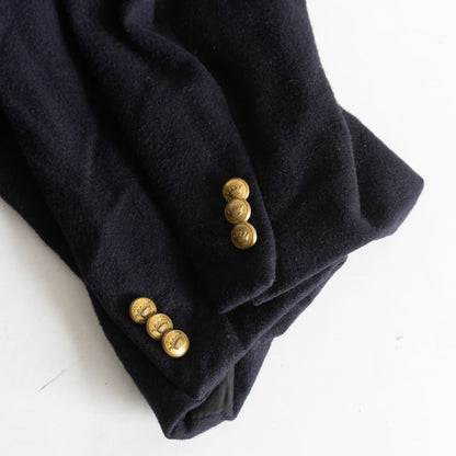 COMOLI Cashmere Navy 2B Gold Button Blazer Size XL
