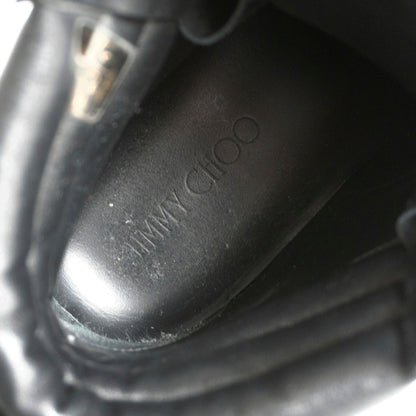 JIMMY CHOO Odin Camo Black Leather Boots Size 8.5