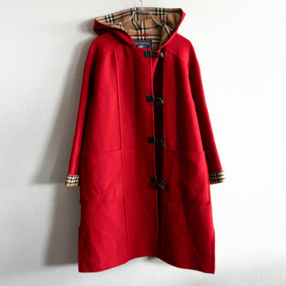 BURBERRYS Wool Cashmere Hooded Nova Check Coat Size 38