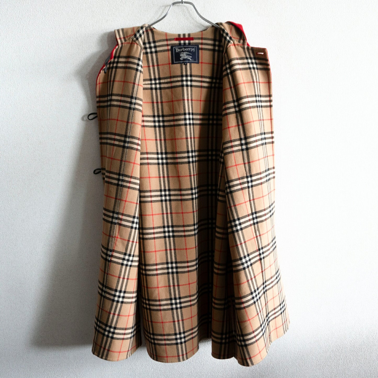 BURBERRYS Wool Cashmere Hooded Nova Check Coat Size 38